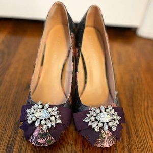 Gorgeous Kelly & Katie Patterned Embellished Block Heel | Like New! Women's 10